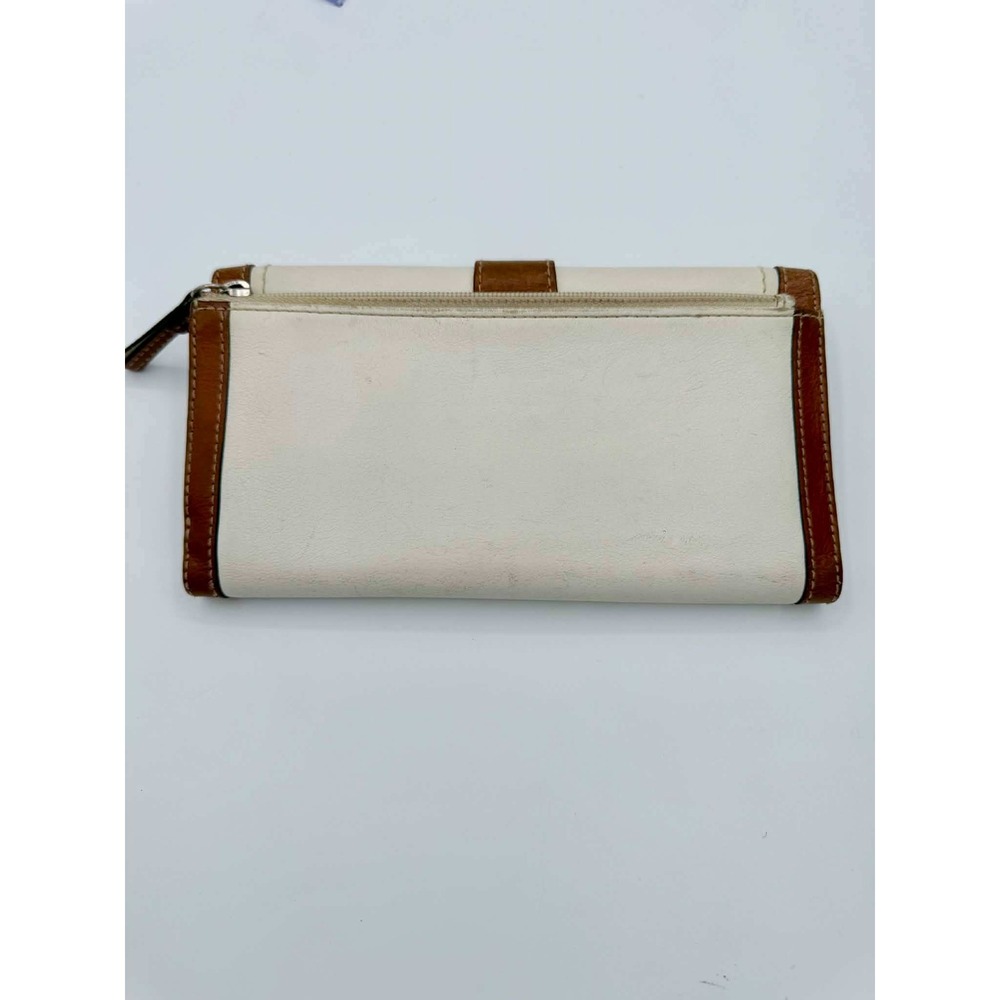 Coach Soho Leather Slim Envelope Wallet Ivory Brown Buckle Detail Vintage - Picture 5 of 8